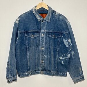 Calvin Klein Vintage 80’s Splashed Denim Jacket Unisex Size L